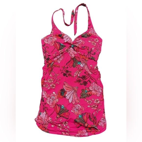 Garnet Hill Women’s Signature Halter Swim One Piece Dress Size 12 - Picture 2 of 7